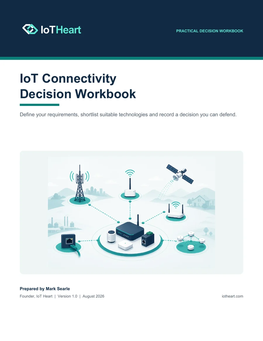 Cover of the IoT Heart Connectivity Decision Workbook